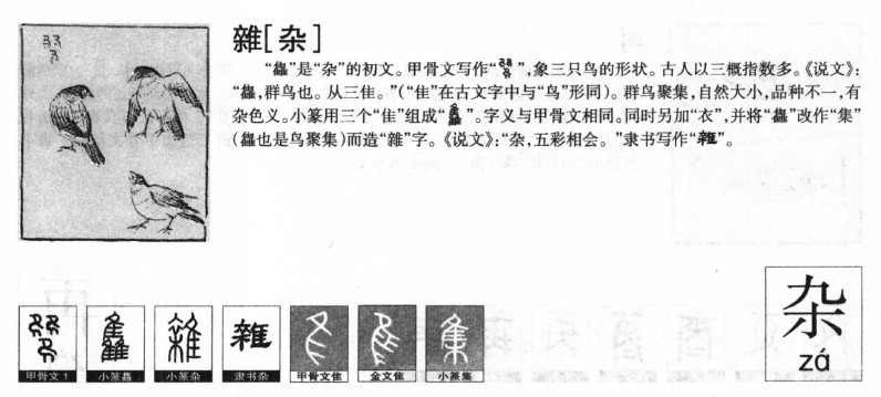 杂字字源字形