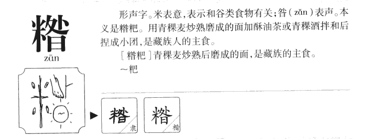 糌字字源字形