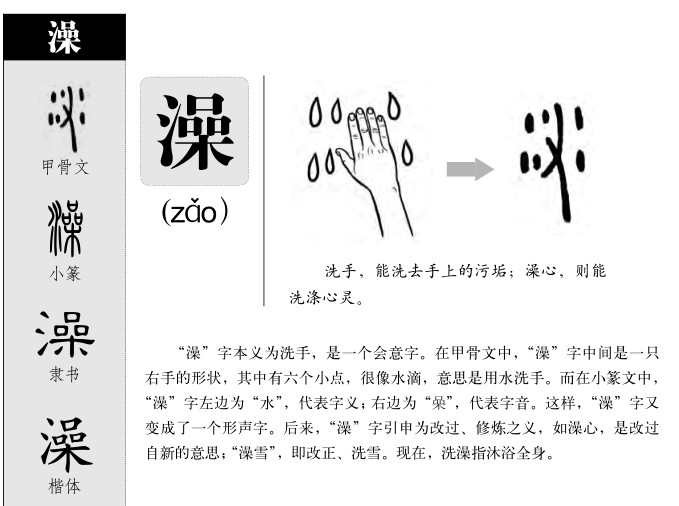 澡字字源字形