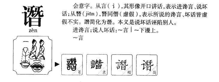 谮字字源字形
