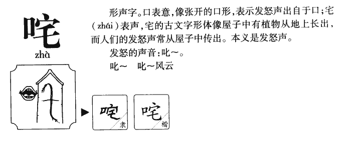 咤字字源字形