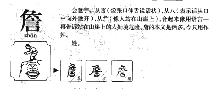 詹字字源字形