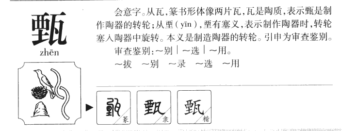 甄字字源字形