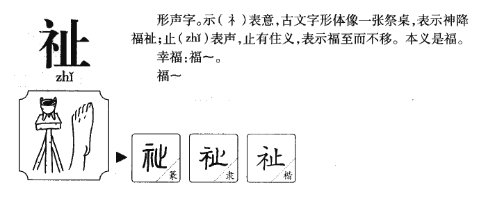 祉字字源字形