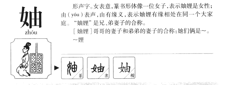 妯字字源字形