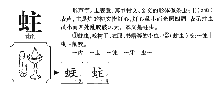 蛀字字源字形