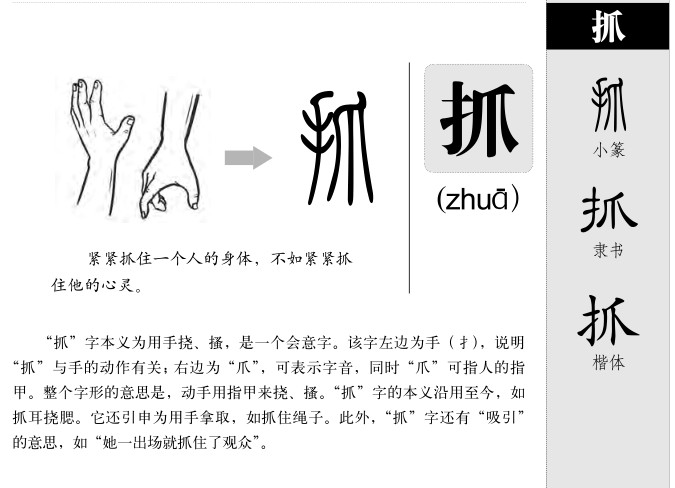 抓字字源字形