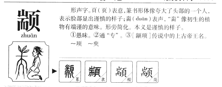颛字字源字形