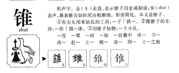 锥字字源字形