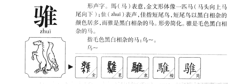 骓字字源字形