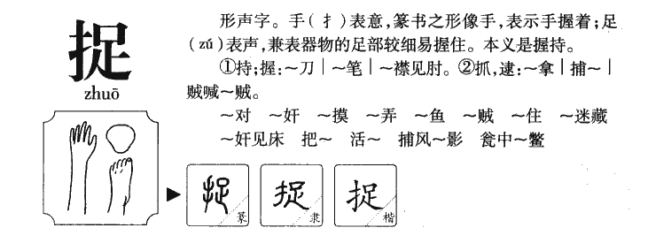 捉字字源字形