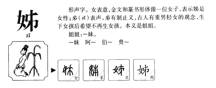 姊字字源字形