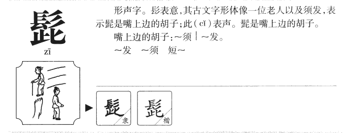 髭字字源字形
