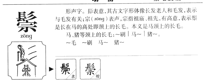 鬃字字源字形