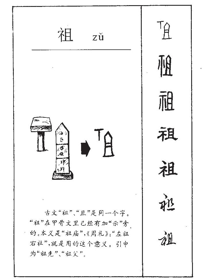 祖字字源字形