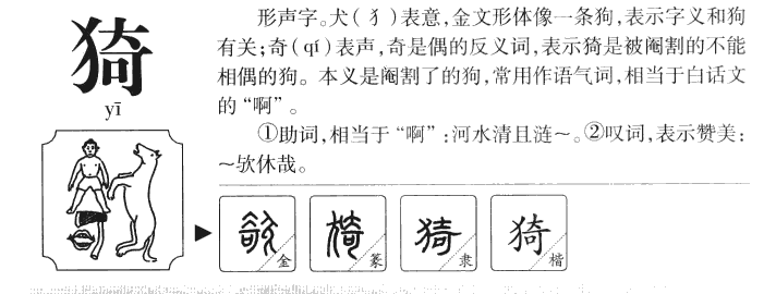 猗字字源字形