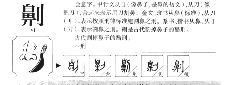 劓字字源字形